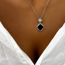 گردنبند ونکلیف مشکی نقره ای